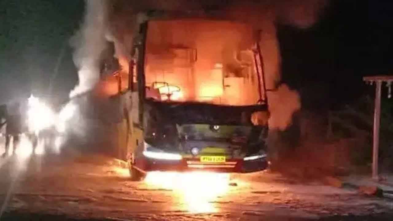 Kovvur Rrr Bus Fire Acciden