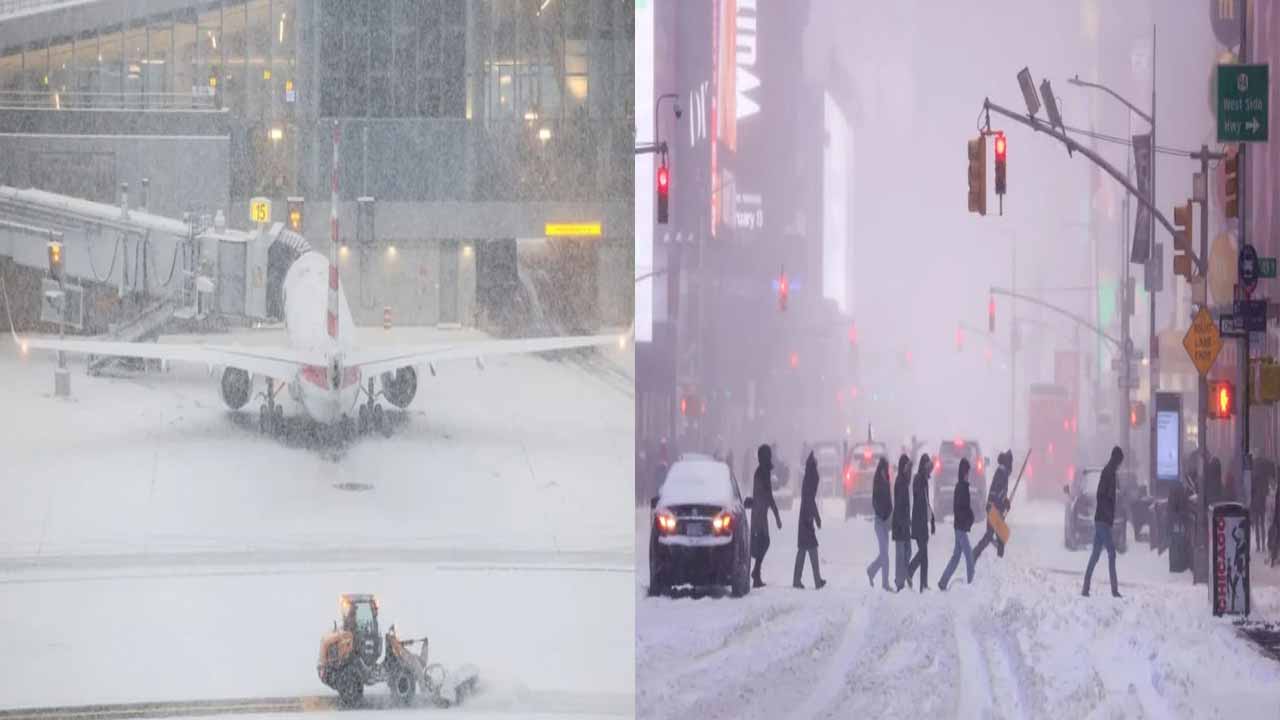 అమెరికా ఈశాన్యాన్ని వణికిస్తున్న ‘బాంబ్ సైక్లోన్’.. స్తంభించిన జనజీవనం .. వేల విమానాల రద్దు ..!