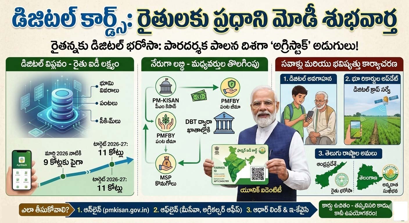 Digital Cards: రైతులకు ప్రధాని మోడీ శుభవార్త