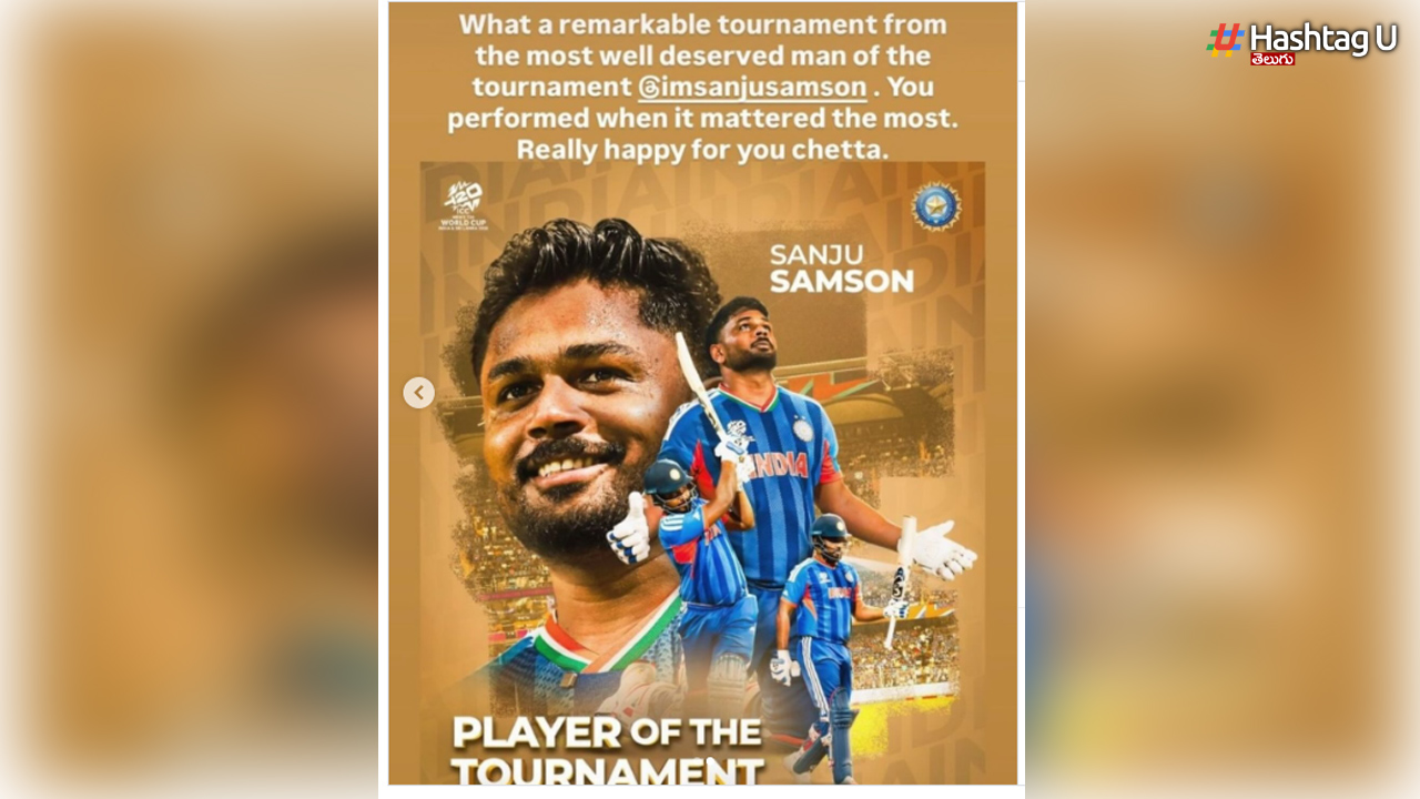 Virat Kohli with a heartfelt message for Sanju Samson after his Player of the Tournament performance