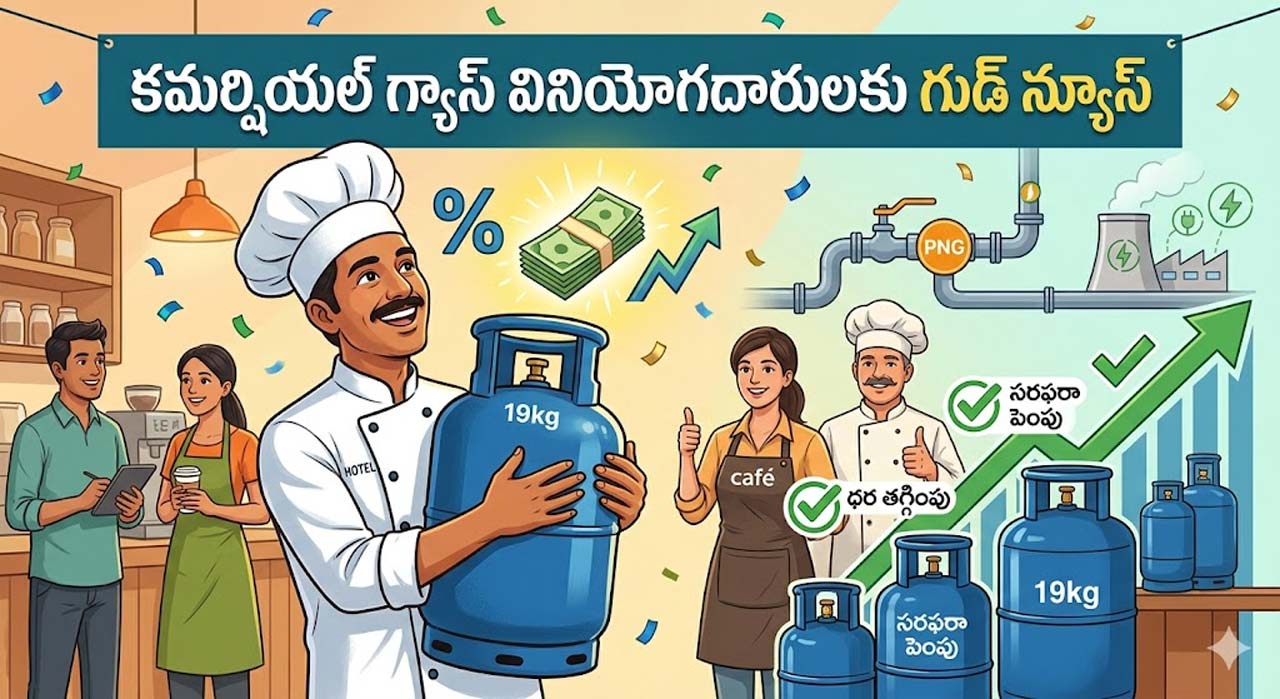 Commercial Gas : కమర్షియల్ గ్యాస్ వినియోగదారులకు గుడ్ న్యూస్
