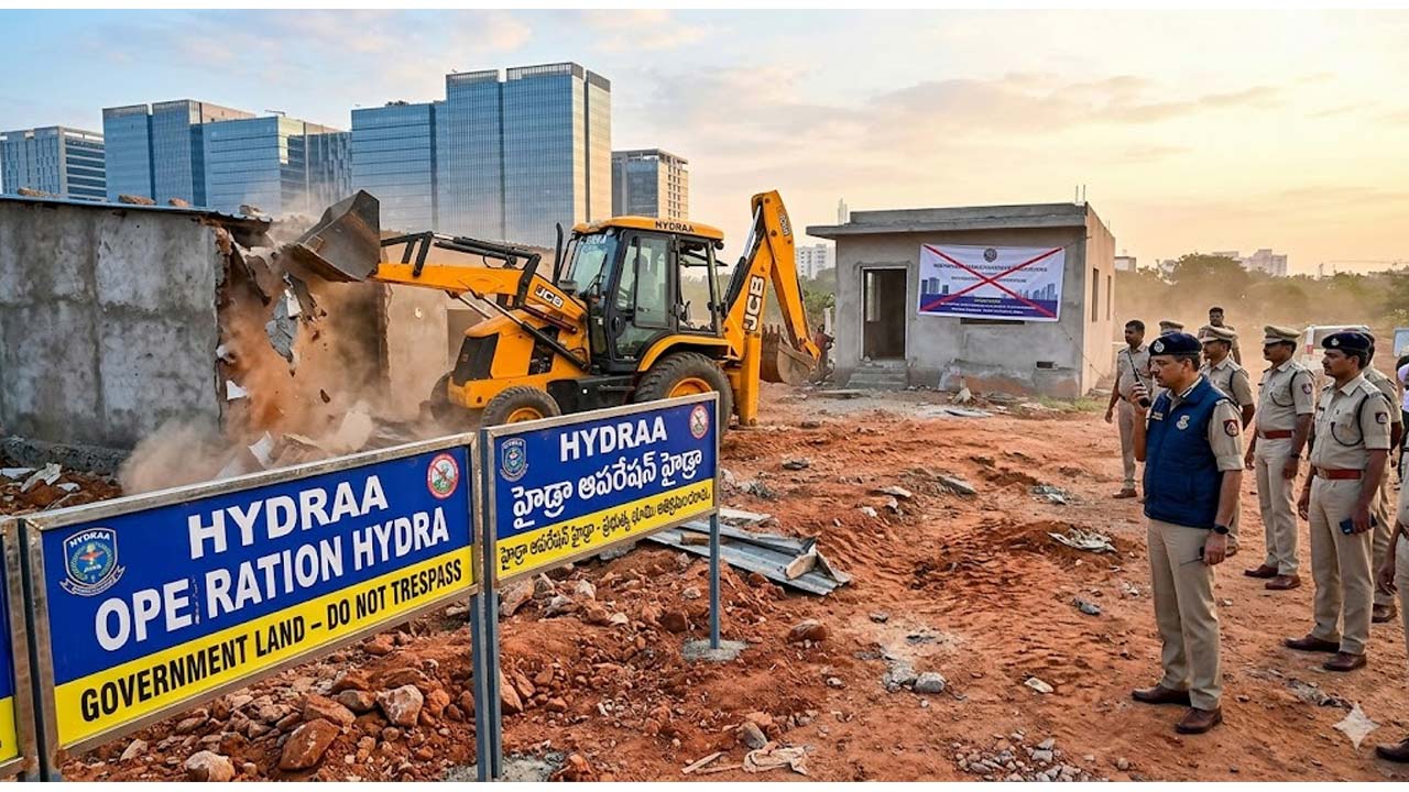 Operation Hydra :  రూ.1200 కోట్ల ప్రభుత్వ భూమికి విముక్తి.. బడా రియల్టర్లకు హైడ్రా షాక్!