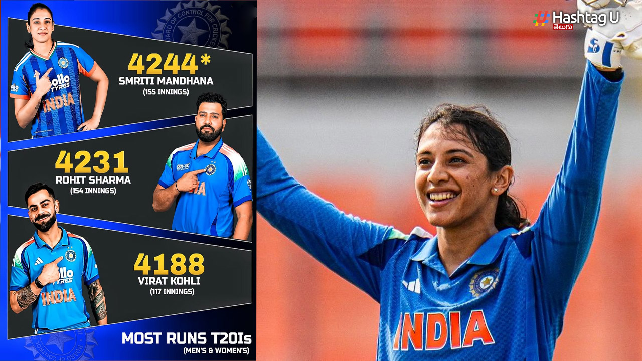 Smriti Mandhana created history by surpassing Rohit Sharma to become India's leading T20I run scorer
