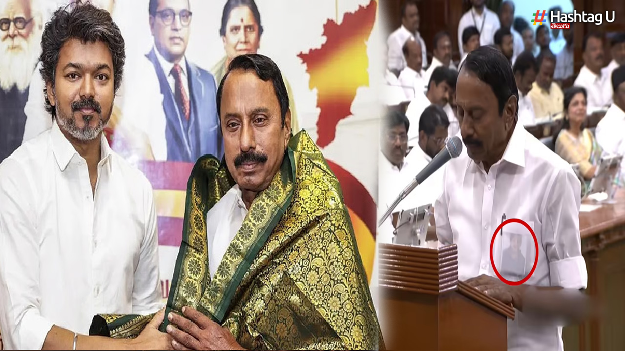 Sengottaiyan Minister Carrying Jayalalithaa Photo